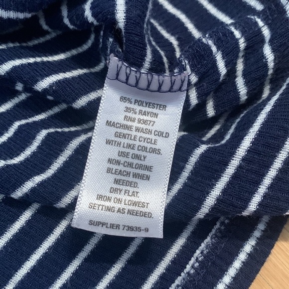 A.N.A. Striped Long Sleeve Turtleneck Blouse Blue and White Women’s S - Picture 7 of 9